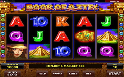 El juego de tragapemonedas Book of Aztec en el casino online argentino 888casino