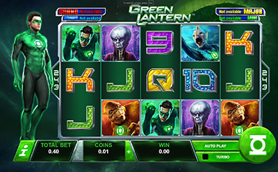 El juego de slot Green Lantern en el casino online argentino 1xbet.