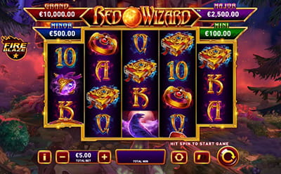 El juego de tragapemonedas Red Wizard en el casino online Playzee.