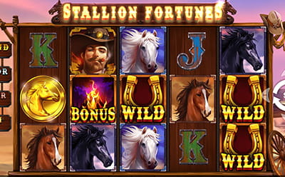 El juego de tragapemonedas Stallion Fortunes en el casino online Playzee.